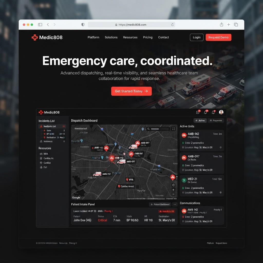 Medic808 website designed and built by Turbo Builders