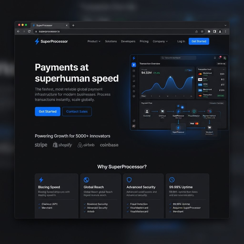 SuperProcessor website designed and built by Turbo Builders